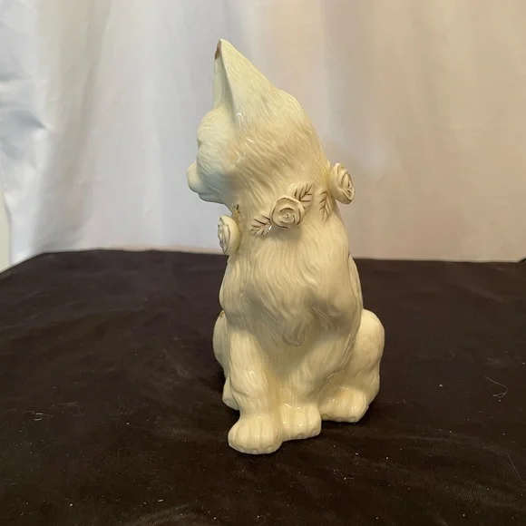 Cat Figurine Formalities Baum Bros White Gold Kitty Kitten Figure 24kt Ceramic - Picture 2 of 10